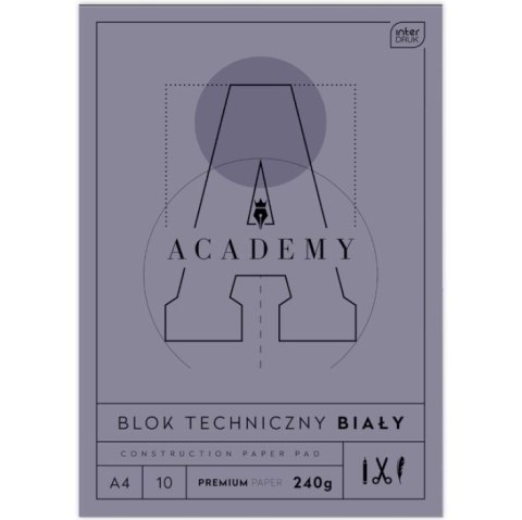 Blok techniczny Interdruk ACADEMY A4 A4 biały 240g 10k (240 g) Interdruk