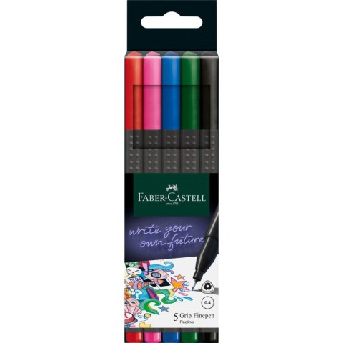 Cienkopis Faber Castell Grip, mix 0,4mm 5kol. (151604FC) Faber Castell