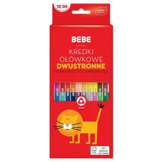 Kredki ołówkowe Bebe BB KIDS dwustronne 12/24 5902277327093 24 kol. (FSC100%) Bebe