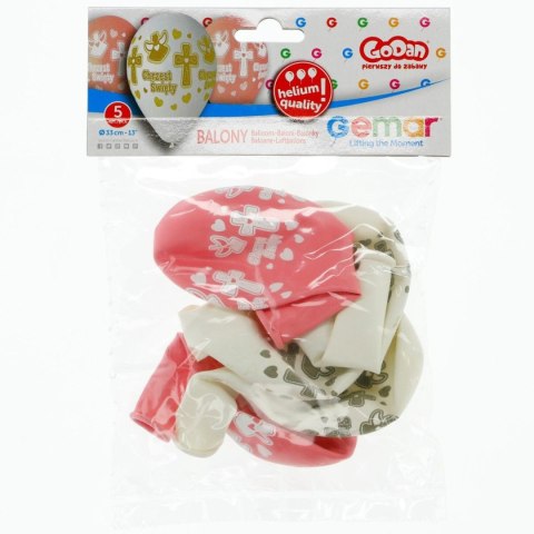 Balon gumowy Godan Chrzest dziewczynki 5 szt mix 330mm 13cal (GS120/617BR) Godan