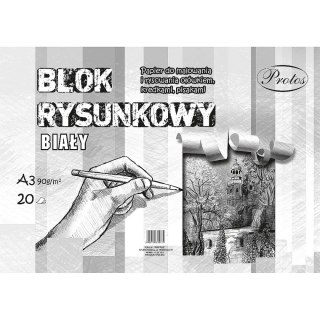 Blok rysunkowy Protos A3 biały 90g 20k Protos