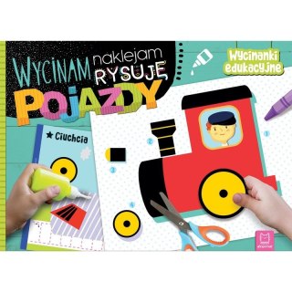 Książeczka edukacyjna Aksjomat Wycinam, naklejam, rysuję. Pojazdy. Wycinanki edukacyjne. Aksjomat