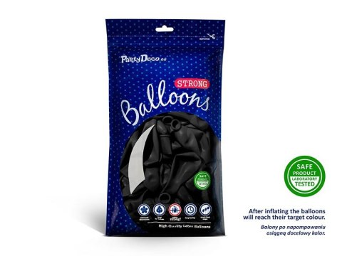 Balon gumowy Partydeco Strong Pastel Black czarny 300mm (SB14P-010-50) Partydeco