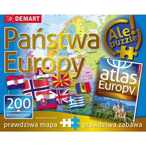 Książeczka edukacyjna Demart Atlas z planszą edukacyjną-Europa mapa polityczna Demart