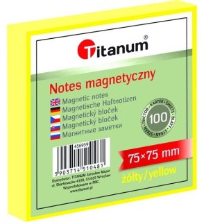 NOTES ELEKTROSTATYCZNY 75 X 75 MM 100 KARTECZEK ŻÓŁTY Titanum