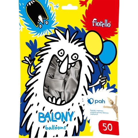 Balon gumowy Fiorello metal srebrny 10cal (170-2631) Fiorello