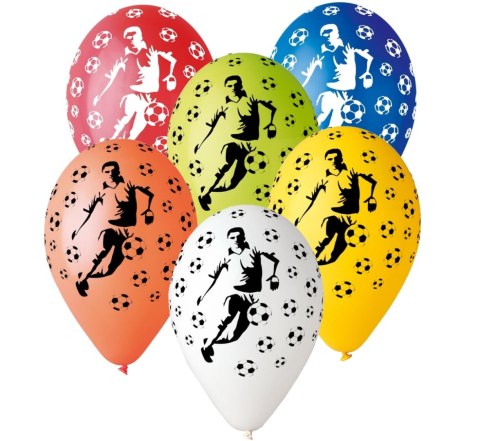Balon gumowy PREMIUM PIŁKARZE 5 szt mix 300mm 12cal (GS110/P152) Balon gumowy PREMIUM PIŁKARZE 5 szt mix 300mm 12cal (GS110/P152)