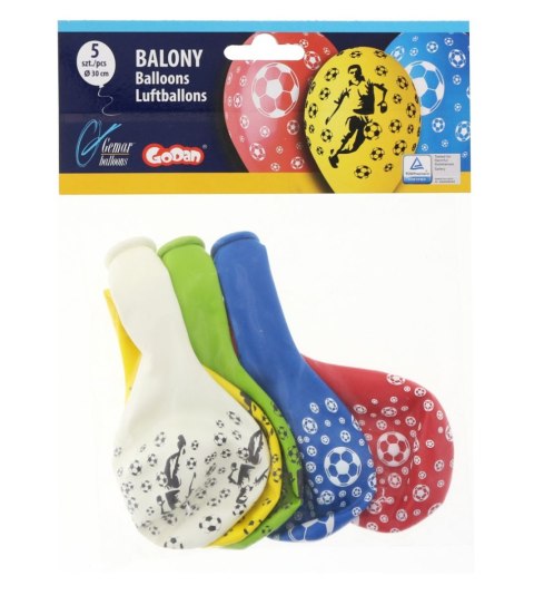 Balon gumowy PREMIUM PIŁKARZE 5 szt mix 300mm 12cal (GS110/P152) Balon gumowy PREMIUM PIŁKARZE 5 szt mix 300mm 12cal (GS110/P152)
