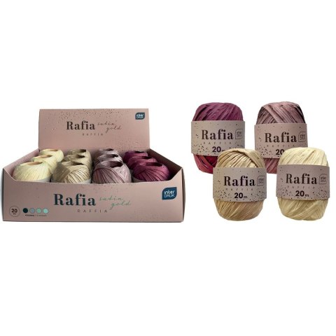 Rafia Interdruk satin gold na szpulce 5902277345547 mix 20m (20 m) Interdruk