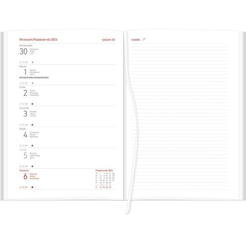 Kalendarz nauczyciela książkowy (terminarz) A5TA088B Wydawnictwo Wokół Nas 2024/2025 a5 TYGODNIOWY A5 (CROSS Z GUMKĄ CZERWONY) Wydawnictwo Wokół Nas