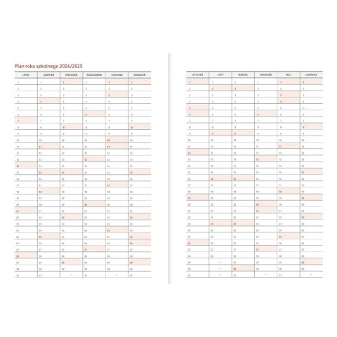 Kalendarz nauczyciela książkowy (terminarz) B6TN089B- Wydawnictwo Wokół Nas 2024/2025 B6 PCV bezbarwny B6 (MODERN) Wydawnictwo Wokół Nas