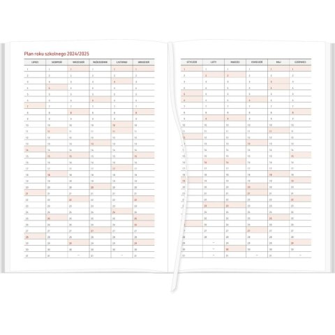 Kalendarz nauczyciela książkowy (terminarz) KRAFT Z GUMKĄ CZERWONY Wydawnictwo Wokół Nas 2024/2025 A5 DZIENNY A5 (A5DN069B-) Wydawnictwo Wokół Nas
