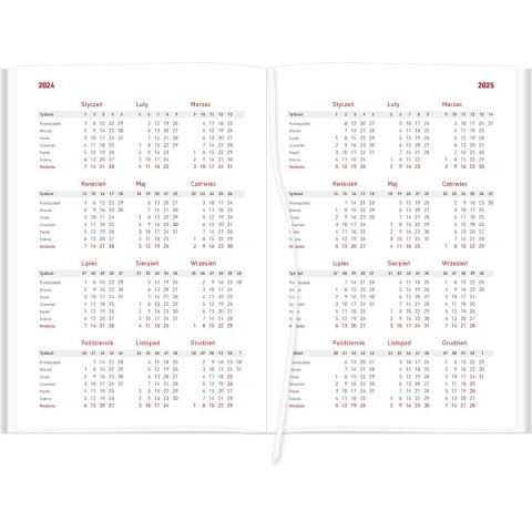 Kalendarz nauczyciela książkowy (terminarz) KRAFT Z GUMKĄ CZERWONY Wydawnictwo Wokół Nas 2024/2025 A5 DZIENNY A5 (A5DN069B-) Wydawnictwo Wokół Nas