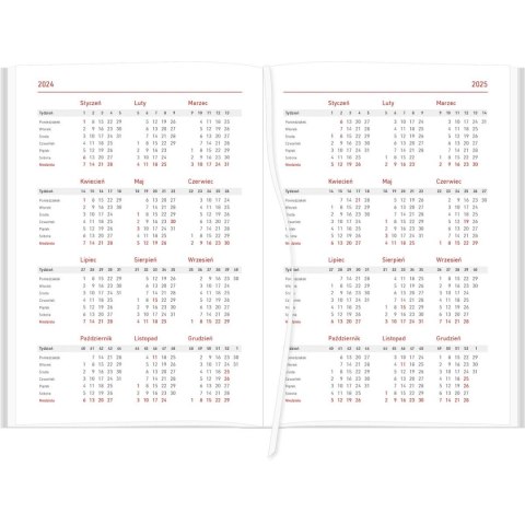 Kalendarz nauczyciela książkowy (terminarz) KRAFT Z GUMKĄ czerwony Wydawnictwo Wokół Nas 2024/2025 A5 tygodniowy A5 (A5TN069B-) Wydawnictwo Wokół Nas