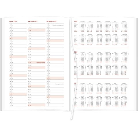 Kalendarz nauczyciela książkowy (terminarz) KRAFT Z GUMKĄ czerwony Wydawnictwo Wokół Nas 2024/2025 B5 tygodniowy B5 (B5TN067B-) Wydawnictwo Wokół Nas