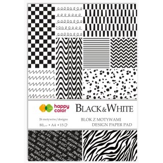 Zeszyt papierów kolorowych Happy Color A4 80g 15k (HA 3808 2030-BW) Happy Color