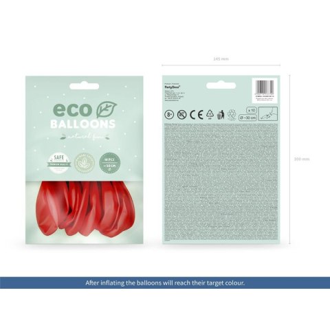 Balon gumowy Partydeco pastelowe czerwony 260mm (ECO26P-007-10) Partydeco