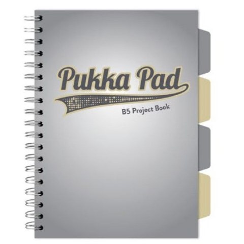 Kołozeszyt (kołobrulion) Pukka Project Book grey design B5 krata szary 5032608031129 B5 100k. 80g krata (3112(GY)) Pukka