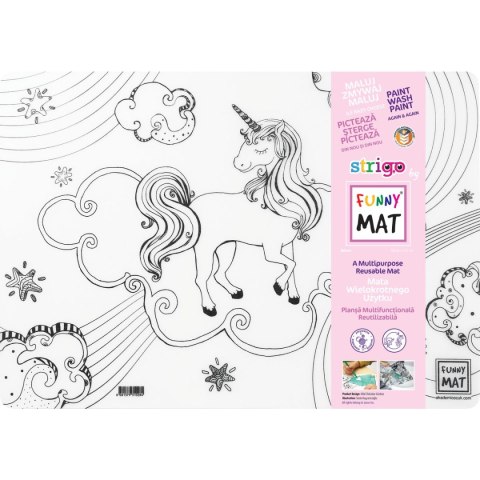 Podkład na biurko Strigo FUNNY MAT TRANSPARENT UNICORN sfu1028 polipropylen PP [mm:] 335x480 (8681379310284) Strigo