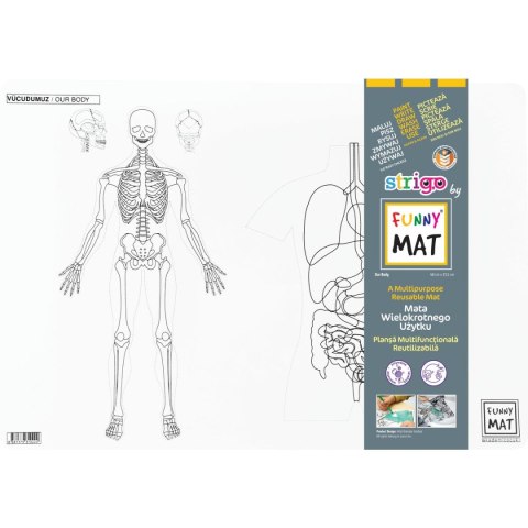 Podkład na biurko Strigo FUNNY MAT white CIAŁO sfu1022 biały polipropylen PP [mm:] 335x480 (8681379310222) Strigo
