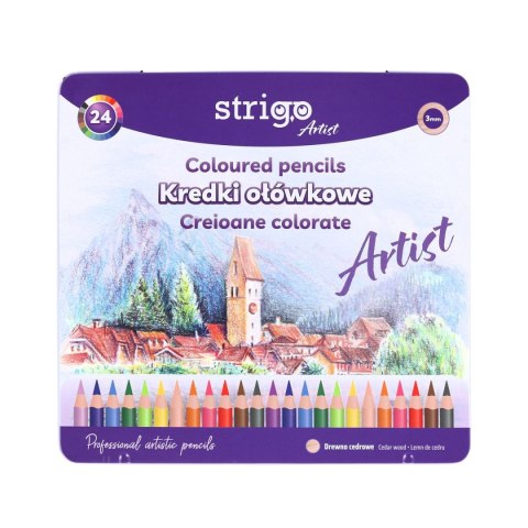 Kredki ołówkowe Strigo ARTIST 24 kol w op.metalowym 5905658810733 24 kol. (SSC537) Strigo