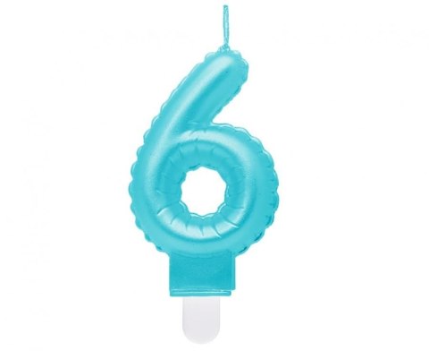 Świeczka urodzinowa Godan cyferka 6, perłowa jasnoniebieska, 7 cm (SF-PJN6) Godan Świeczka urodzinowa Godan cyferka 6, perłowa jasnoniebieska, 7 cm (SF-PJN6) Godan