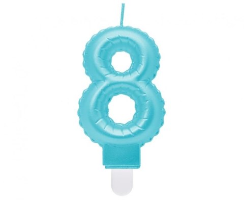 Świeczka urodzinowa Godan cyferka 8, perłowa jasnoniebieska, 7 cm (SF-PJN8) Godan Świeczka urodzinowa Godan cyferka 8, perłowa jasnoniebieska, 7 cm (SF-PJN8) Godan