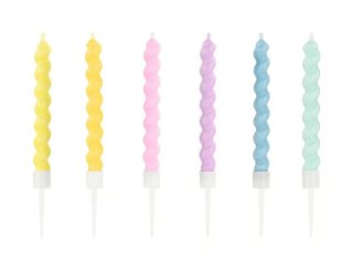 Świeczka urodzinowa Partydeco zakręcone, 8.5 cm, mix (SCS-15-000) Partydeco
