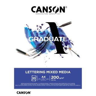 Blok artystyczny Canson Graduate Lettering Mixmedia A4 200g 20k (31250P028) Canson