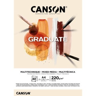 Blok rysunkowy Canson Mix Media Graduate A4 220g 20k (400110368) Canson