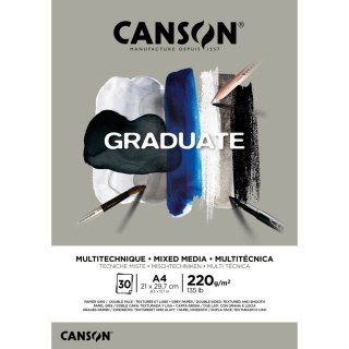 Blok rysunkowy Canson Mix Media Graduate A4 220g 20k (400110371) Canson