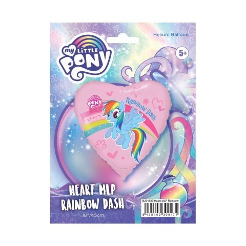 Balon foliowy Godan Pony z tęczą, pakowany 18cal (B201689) Godan