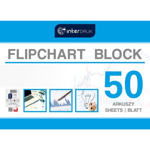 Blok do tablic flipchart Interdruk 50k. 70g krata [mm:] 1000x640 (FLI50#) Interdruk