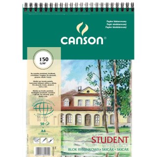 Blok rysunkowy Canson Student A4 biały 160g 50k (400121824) Canson