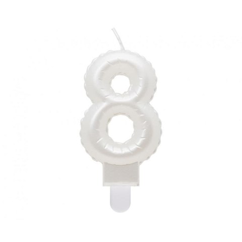 Świeczka urodzinowa Godan cyferka 8, perłowa biała, 7 cm (SF-PBI8) Godan Świeczka urodzinowa Godan cyferka 8, perłowa biała, 7 cm (SF-PBI8) Godan