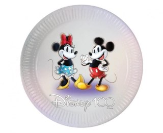 Talerz jednorazowy Godan Disney 100 - Mickey & Minnie papier śr. 230mm 8 szt (85671) Godan