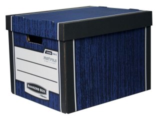 Pudło archiwizacyjne Fellowes Woodgrain niebieski tektura [mm:] 340x295x 405 (0061001-BLUE) Fellowes