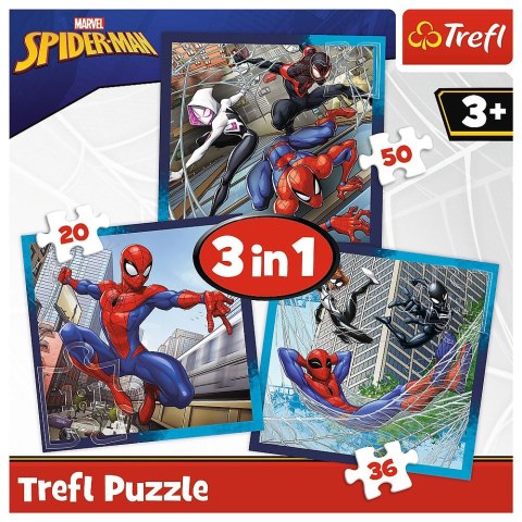 Puzzle Trefl Spiderman Pajęczy przyjaciele 4w1 el. (34874) Trefl Puzzle Trefl Spiderman Pajęczy przyjaciele 4w1 el. (34874) Trefl