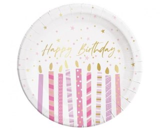 Talerz jednorazowy Godan Birthday Candles śr. 230mm 8 szt (96626) Godan