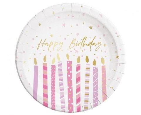 Talerz jednorazowy Godan Birthday Candles papier śr. 230mm 8 szt (96626) Godan