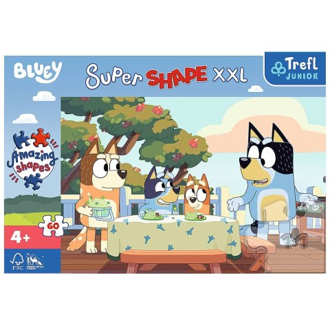 Puzzle Trefl Bluey I Przyjeciele Super Shape Zimowe zabawy Treflików 60 el. (50040) Trefl Puzzle Trefl Bluey I Przyjeciele Super Shape Zimowe zabawy Treflików 60 el. (50040) Trefl