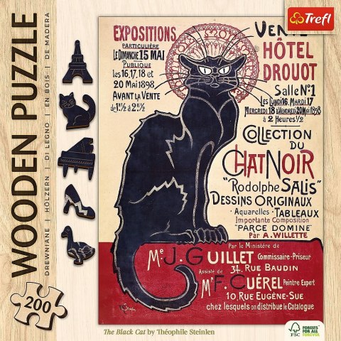 Puzzle Trefl Drewniane Czarny Kot - Théophile Alexandre Steinlen_ (20254) Trefl Puzzle Trefl Drewniane Czarny Kot - Théophile Alexandre Steinlen_ (20254) Trefl