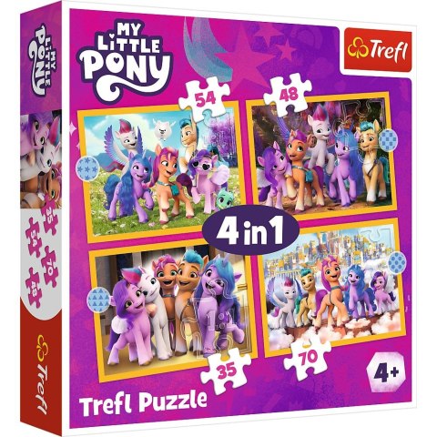 Puzzle Trefl My Little Pony Poznaj kucyki Pony 4w1 el. (34624) Trefl Puzzle Trefl My Little Pony Poznaj kucyki Pony 4w1 el. (34624) Trefl