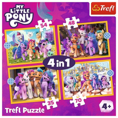 Puzzle Trefl My Little Pony Poznaj kucyki Pony 4w1 el. (34624) Trefl Puzzle Trefl My Little Pony Poznaj kucyki Pony 4w1 el. (34624) Trefl