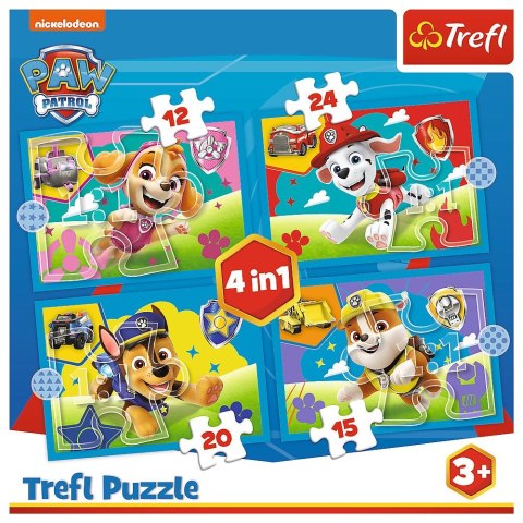 Puzzle Trefl Paw Patrol Biegnące Pieski 4w1 el. (34628) Trefl Puzzle Trefl Paw Patrol Biegnące Pieski 4w1 el. (34628) Trefl