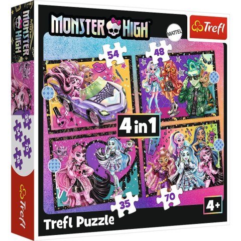 Puzzle Trefl Planeta Milo Elekryzujący dzień Monster High 4w1 el. (34655) Trefl Puzzle Trefl Planeta Milo Elekryzujący dzień Monster High 4w1 el. (34655) Trefl