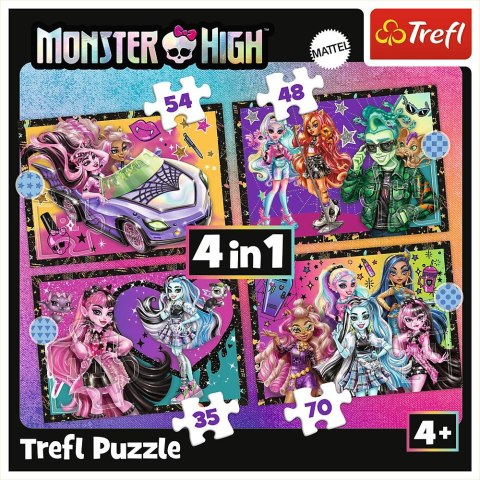 Puzzle Trefl Planeta Milo Elekryzujący dzień Monster High 4w1 el. (34655) Trefl Puzzle Trefl Planeta Milo Elekryzujący dzień Monster High 4w1 el. (34655) Trefl