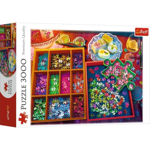 Puzzle Trefl Wieczór z puzzlami 3000 el. (33079) Trefl Puzzle Trefl Wieczór z puzzlami 3000 el. (33079) Trefl