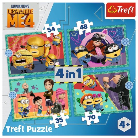 Puzzle Trefl Zwariowane Minionki 4w1 el. (34648) Trefl Puzzle Trefl Zwariowane Minionki 4w1 el. (34648) Trefl