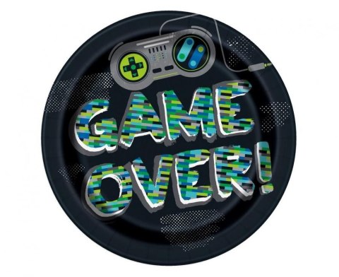 Talerz jednorazowy Godan Game Over papier 8 szt (25215EU) Godan